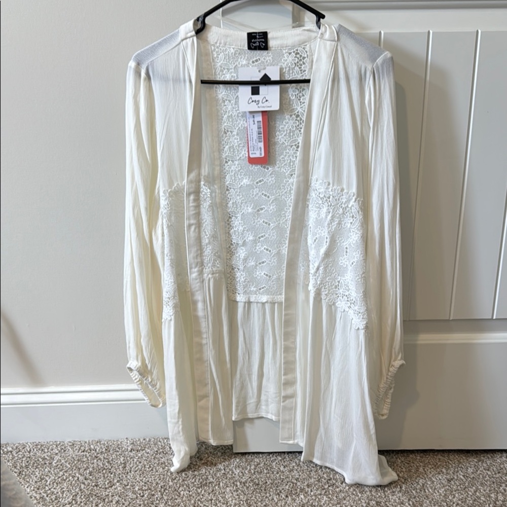 Cozy Casual Ivory Lace Blouse